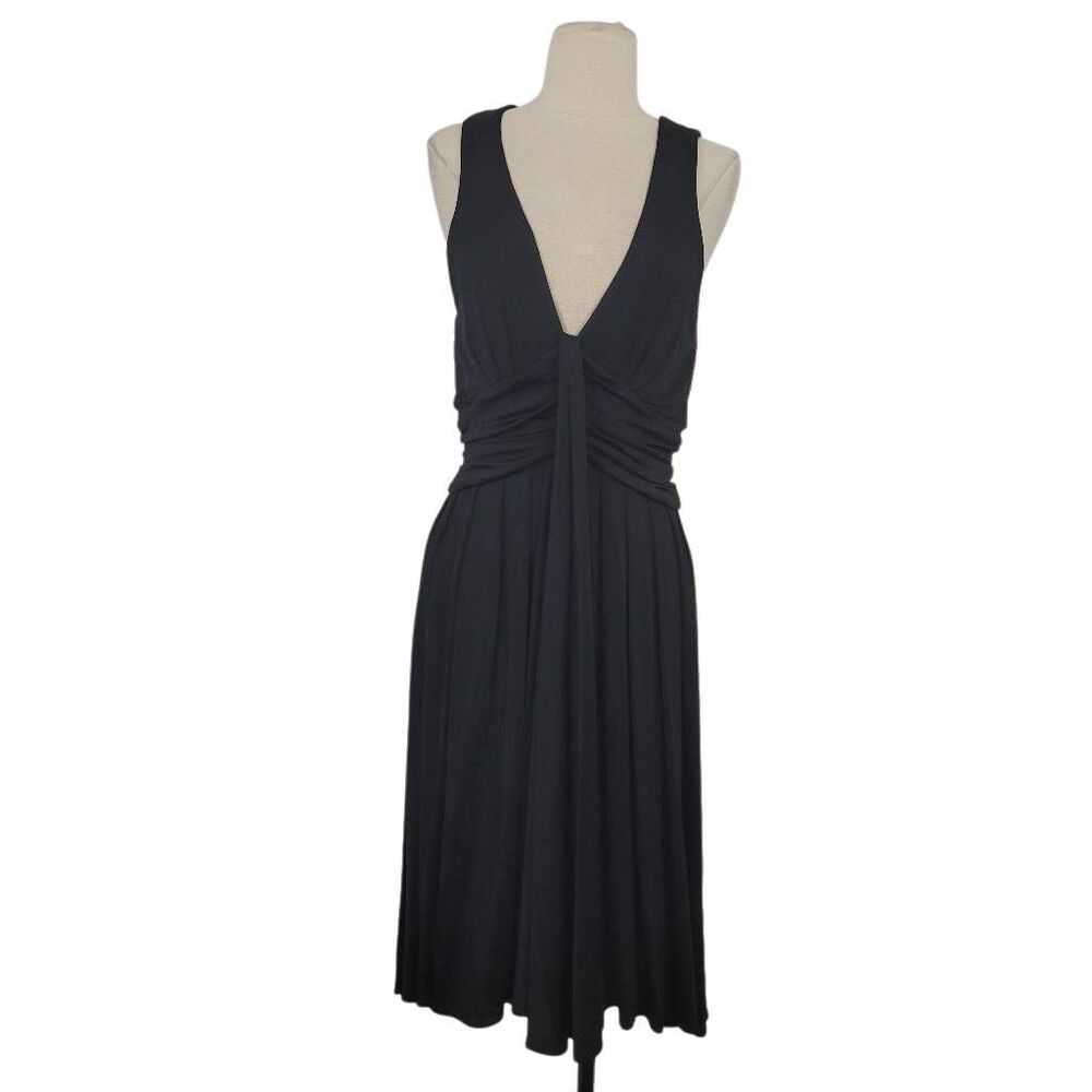 NWT Diane Von Furstenberg‎ Azelia Dress Womens 12 Black Slinky Sleek Office Work